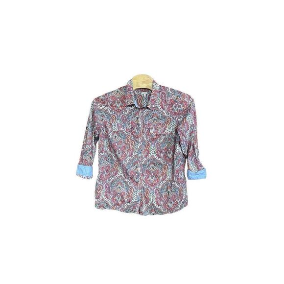 Talbots 3X Paisley Flip Cuff Pastels Shirt - Picture 1 of 4
